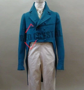 New Georgian Double Breasted Regency Tailcoat, Blue Wool 18th Century Tailcoat - Picture 1 of 12