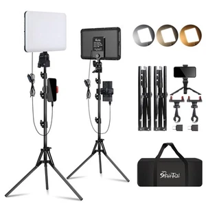 12" LED Video Light Kit,2-Pack Photography Lighting Kit,73" Height 2800-6500K... - Picture 1 of 7