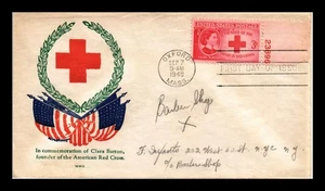 DR JIM STAMPS US CLARA BARTON RED CROSS FDC SCOTT 967 GRANDY CACHET COVER - Picture 1 of 2