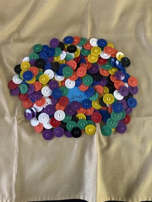 120 Color Plastic Buttons for stringing, patterning, sorting (bin10) - Image 1 of 2