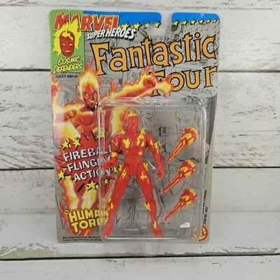 Toybiz Marvel Super Heroes Fantastic Four Human Torch 1992 5" Figura De Colección Nueva Foto 1 de 4