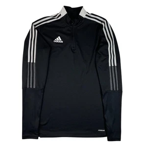 Men’s Adidas 1/4 Zip Active Top Black Medium - Picture 1 of 4