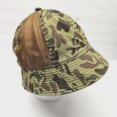 Vintage Bucket Hat Sz M Frog Skin Duck Camo Hunting Military mesh Panels - Image 1 of 4