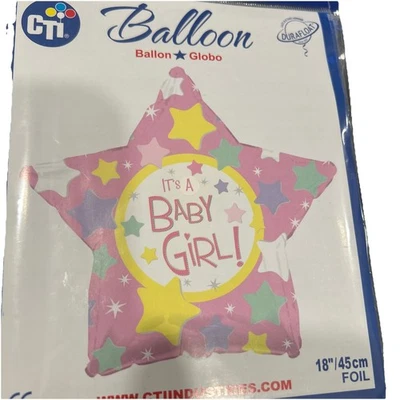 Balloons Inc 18" Star Shaped Foil It’s a Baby girl Balloon - Image 1 of 2