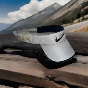 Nike Just Do It Dri Fit Visor Hat Cap Adult Size OSFM White Strapback Pickleball - Picture 1 of 24
