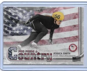 2018 TOPPS OLYMPICS JESSICA SMITH PRIDE BANDIERA DEL PAESE SPEEDSKATING CARD /99 - Foto 1 di 2