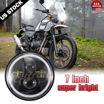 7" LED Motorcycle Headlight Halo DRL Light For Royal Enfield Himalayan 2018-2022 Foto 1 de 4