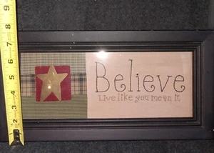 Inspirational Wall Art Green Rustic Wood Sign Wall Decor Canvas Print Framed  - Picture 1 of 7
