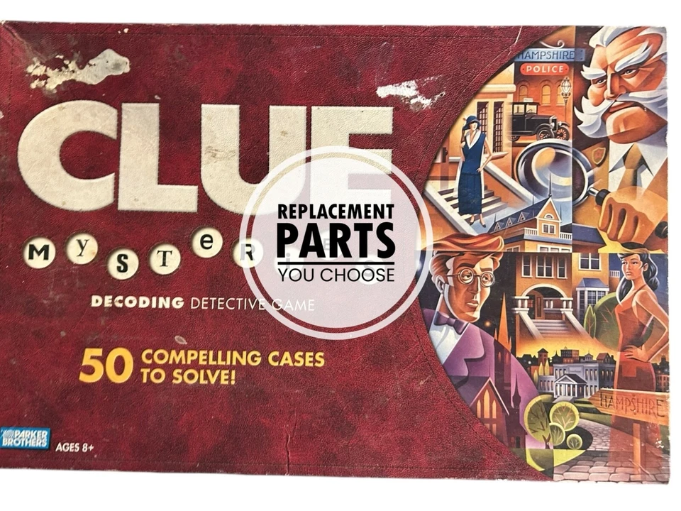 Clue Mysteries 解码侦探棋盘游戏替换零件 YoU 选择 — 第 1/1 张图片