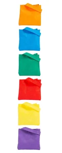 Mini Bright Color Tote Bags, 12 Ct- 2 ea Red/Yell/Green/Blue/Purple/Orange - Picture 1 of 2
