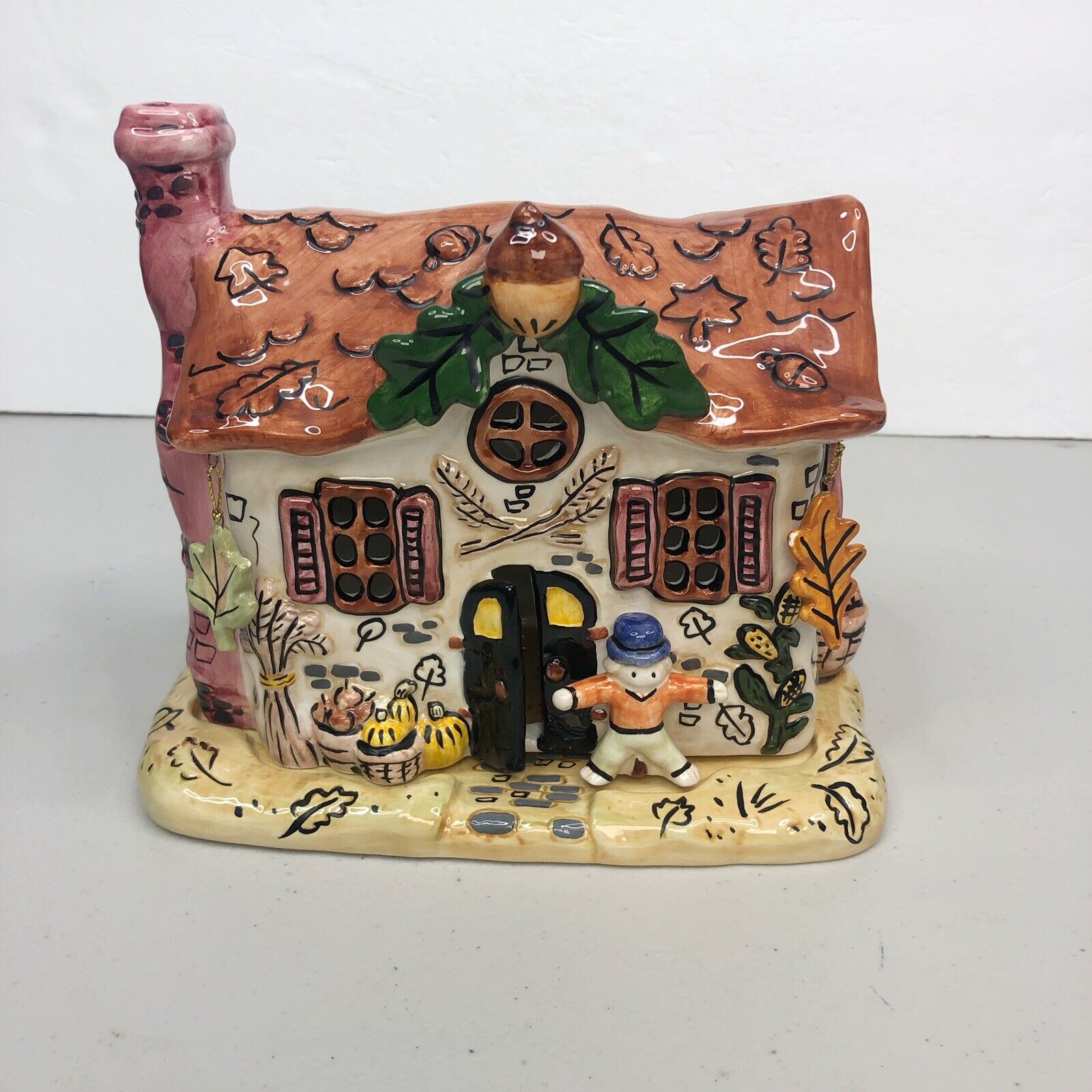 Russ Berrie-Thanksgiving Fall Country House Stoneware Votive New in Box! |  eBay