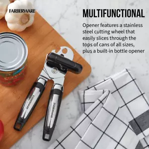 Can Opener with Built in Bottle Opener Kitchen Tools & Gadgets Easy-Turn Knob - Picture 1 of 12