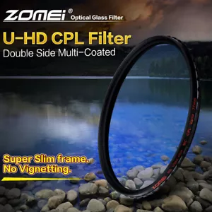 Zomei Slim HD CPL Circular Polarizing Camera Lens Filter 52/58/62/67/72/77/82mm - Picture 1 of 14
