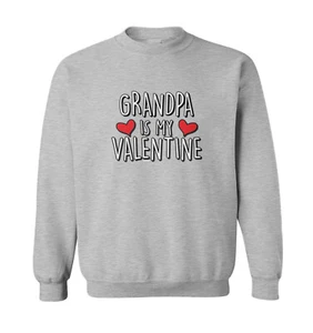 Grandpa Is My Valentine - Valentine's Day Love Heart Toddler Crewneck Sweater - Picture 1 of 8