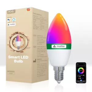 MOES Smart Matter lampadina Wi-Fi E14 LED RGB lampada dimmerabile Alexa Google HomeKit - Foto 1 di 17
