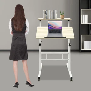 Rolling Desk Laptop Table Home Office Working Drawing Desk Height Adjustable - Picture 1 of 58