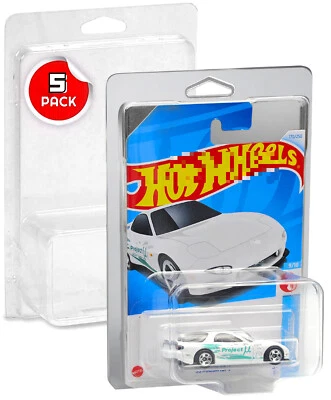 Paquete de 5 fundas protectoras transparentes de plástico para autos básicos Hot Wheels y Matchbox Foto 1 de 4