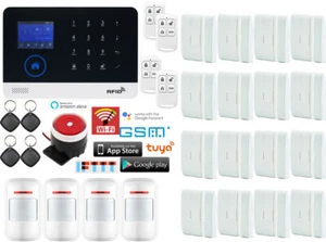 T50 WIFI GSM TUYA APP Wireless Internet Home Security Alarm Burglar System+RFID - Picture 1 of 12