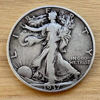 1937-P Walking Liberty Half Dollar, Great Condition, 90% Silver - Image 1 of 2