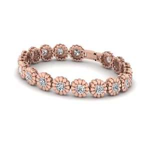 7.20TCW Diamond Bracelet Floral Cushion diamond Wedding bracelet Gift 925 Silver - Picture 1 of 10