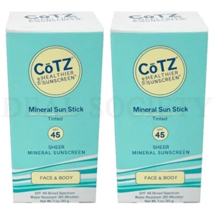 COTZ Mineral Sun Stick Tinted Sheer Sunscreen SPF 45 1oz - Lot of 2 - Picture 1 of 4