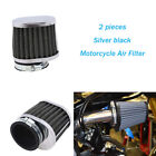 2PCS Adjustable 50mm Motorcycle Air Filter Intake Cleaner Pod Cone Style Racing