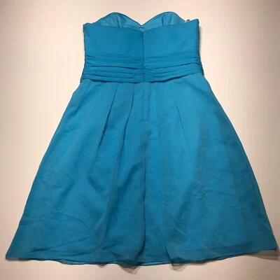 Vestido de Dama de honor David's para mujer talla 6 azul Malibú sin tirantes semi formal Foto 1 de 4