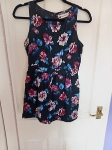 Floral Print Black Playsuit - Picture 1 of 9