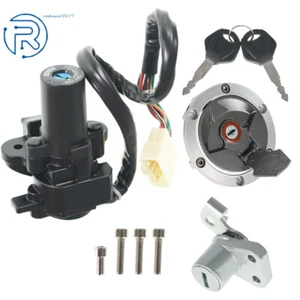 Ignition Switch Lock Gas Cap Cover Set For 08 09-12Kawasaki Ninja 250R EX250J - Picture 1 of 8