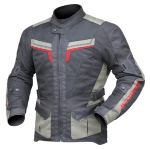 6XL Mens APEX 5 AIRFLOW Motorbike JACKET Summer Touring MAGNESIUM/RED - Picture 1 of 5