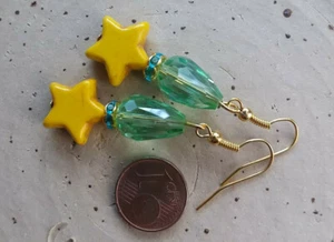 Schöne Ohrringe mit alten und neuen Perlen,HowlithStern Glasperlen, Ohrhaken neu - Bild 1 von 6