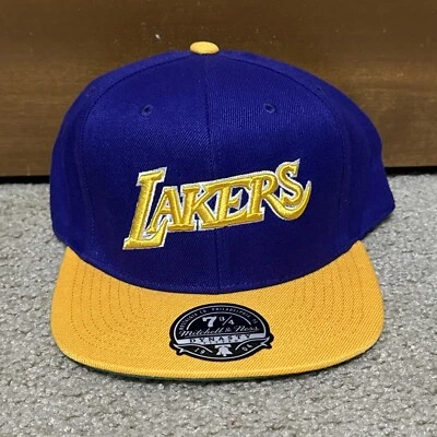 Mitchell & Ness LA Lakers Dynasty HWC Reload Fitted Cap -Purple/Gold- Size 7 3/4 - Image 1 of 4