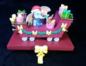 New Rare! Disney Christmas Stocking Hanger Holder Dumbo & Timothy Train - Picture 1 of 9