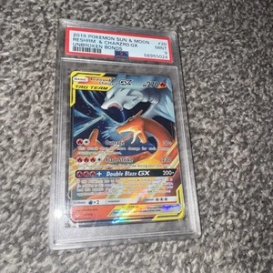Pokémon TCG - Sun and Moon Reshiram & Charizard GX Tag Team 20/214 PSA 9 MINT - Picture 1 of 8