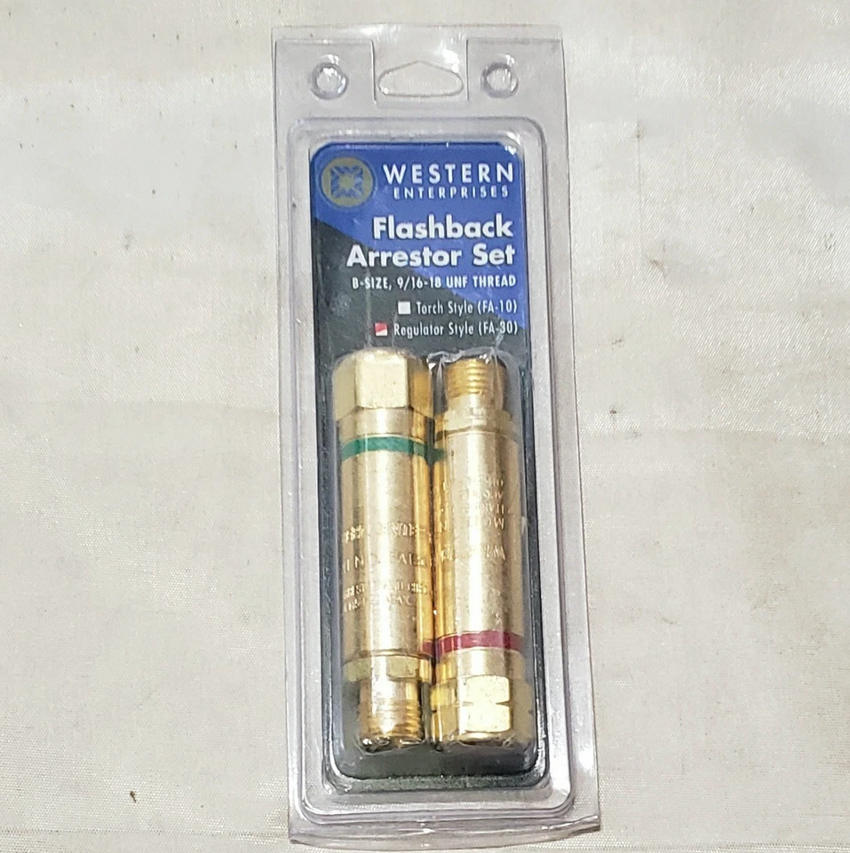 Western Enterprises FA-30 Flashback Arrestor Set Regulator Oxygen Fuel - Image 1 of 2