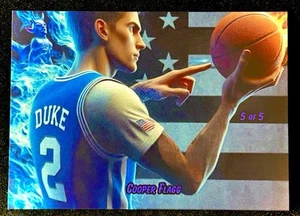 Cooper Flagg 2024 Anime Sport Blue Manga Swag Cartoon Prism Refractor 5/5 Duke - Picture 1 of 4
