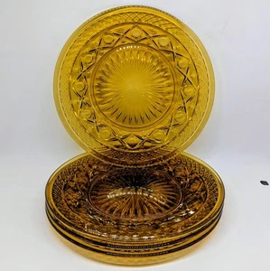 Set Of 4 Vintage Imperial Glass, "Cape Cod" Salad Plates 8" HTF Amber - Picture 1 of 10