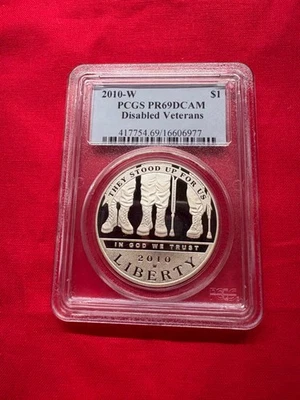 2010-W DISABLED  VETERANS PCGS PR69DCAM ORIGINAL OWNER PURCHASED FREE SHIPPING - Image 1 of 4