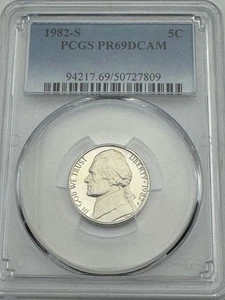 1982-S 5C Proof PCGS PR69DCAM Deep Cameo Jefferson Nickel PR 69 DCAM - Picture 1 of 4