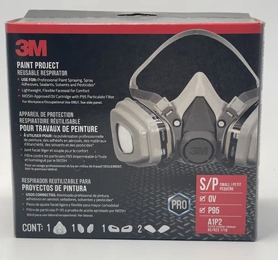 Respirador de pesticidas/aerosol de pintura 3M media pieza facial pequeño 6111PA1A Foto 1 de 4