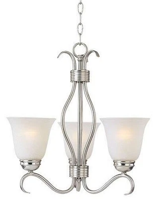 Maxim Lighting 10123ICSN Basix Chandelier 3-Light Satin Nickel Dimmable - Image 1 of 3