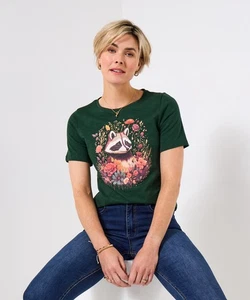 Joe Browns Women's Forest Fox Crew Neck Short Sleeve Graphic T-Shirt - Picture 1 of 43