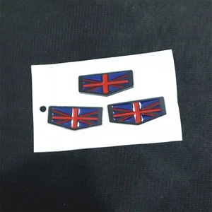 3x UK Flag Black Matte Metal Emblem Sticker Badge Decal Britain Diesel Hatchback - Picture 1 of 10