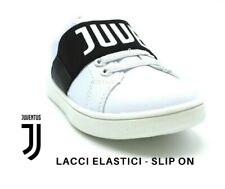 Scarpa BiancoNera Juventus Bambino in ecopelle laccio elastico logo Juve