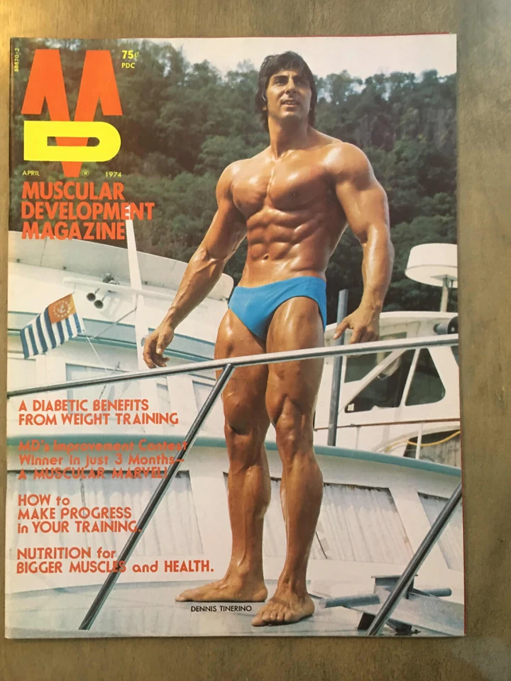 Muscular Development Magazine April 1974 Dennis Tinerino Vintage Bodybuilding - Image 1 of 1