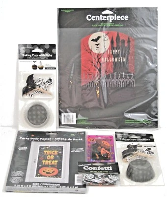 New Halloween Party Decorations, Center Piece, Confetti, Cupcake Pick Toppers - Image 1 of 4