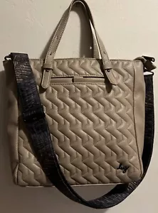 LUG Charter VL Vegan Leather Crossbody Convertible Satchel Bag Purse Beige NWOT - Picture 1 of 10