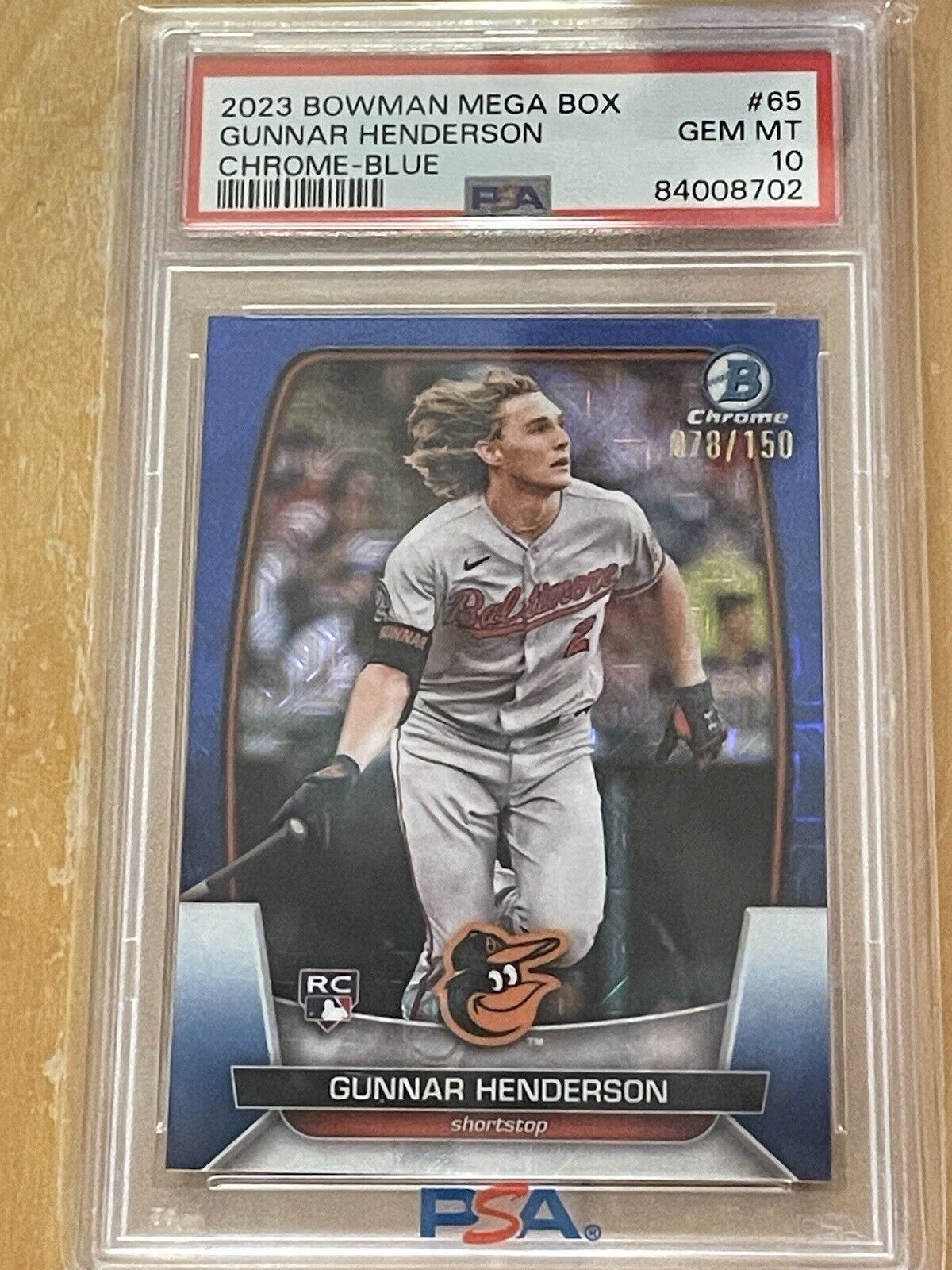 Gunnar Henderson 2023 Bowman Mega Box #65 Chrome - Blue Mojo Gunnar Henderson 2023 Bowman Mega Box #65 Chrome - Blue Mojo