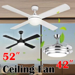 52'' Ceiling Fan Fans 1320mm Light Wall Remote Control 4 Blades 3 speed 3 color~ - Picture 1 of 20