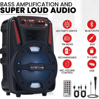 1000W Portable Wireless bluetooth Speaker Super Bass Stereo Radio FM TF AUX USB - Image 1 of 4